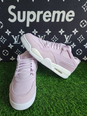 Size 10.5 Women Nike Air Jordan 4 RM Sneakers Doll White Purple Lavender New